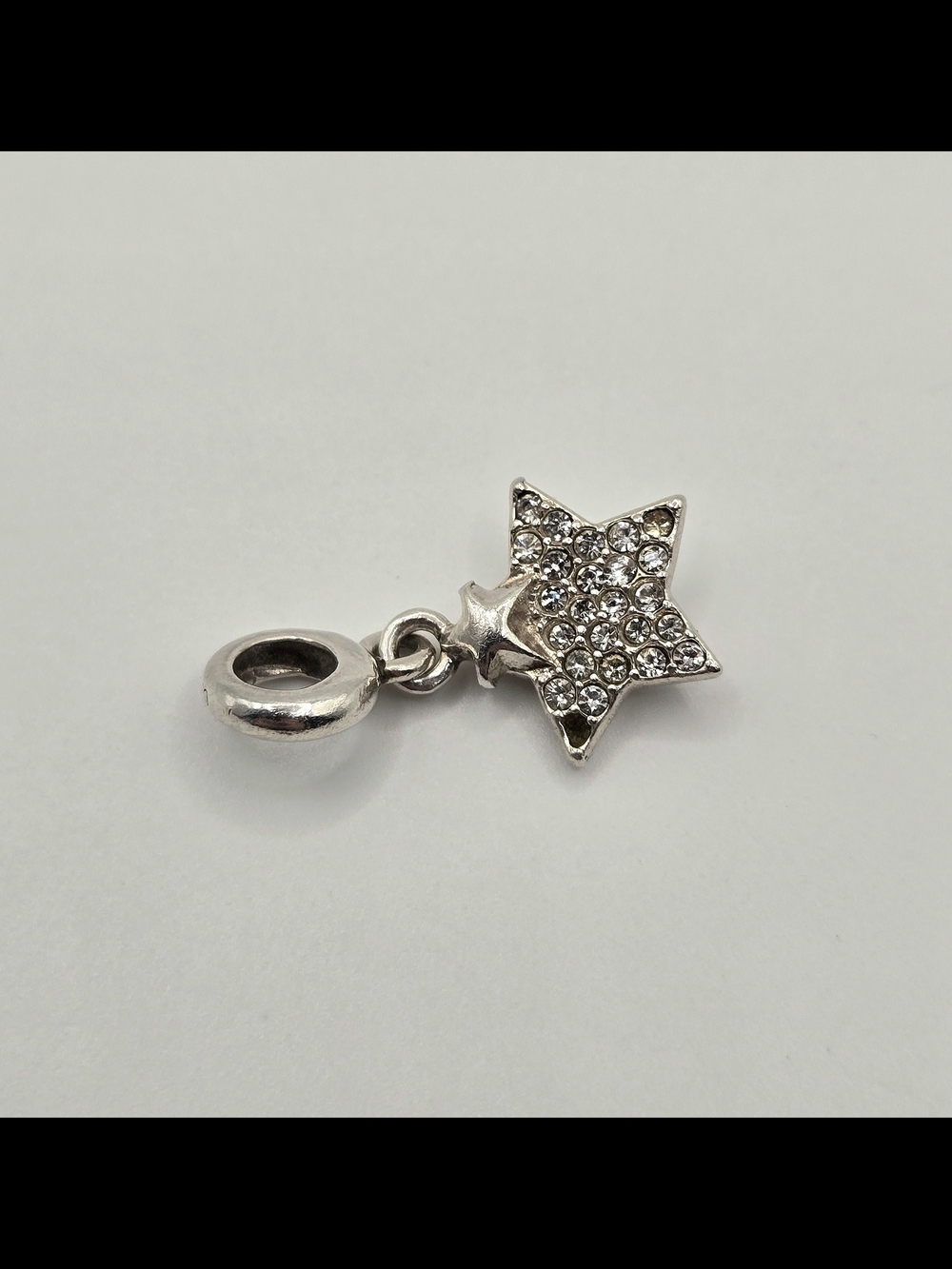 Chamilia 925 Sterling Silver 2013 Star Dangle Charm w/ Swarovski Crystals